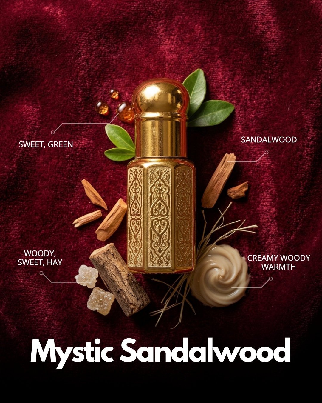 Mystic Sandalwood Roll-On Attar (Premium Wooden Box, 6ml)